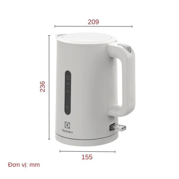 Bình đun siêu tốc Electrolux 1.7 lít E2EK1-100W_ĐMGDSG