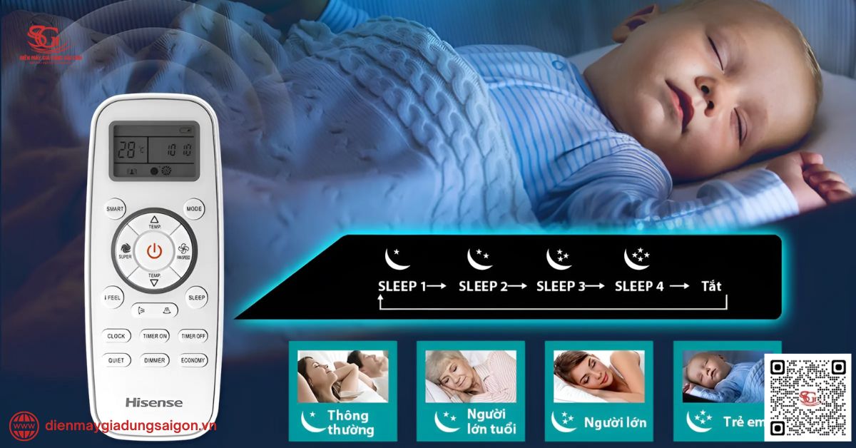 Chế độ ngủ trên điều hòa Hisense