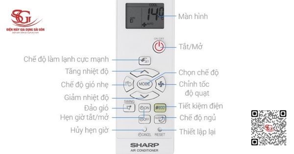 ý nghĩa các nút bấm trên máy lạnh Sharp