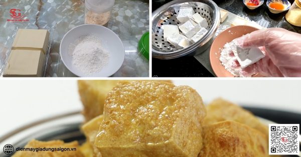 Chiên đậu bằng nồi chiên không dầu có tẩm bột bắp