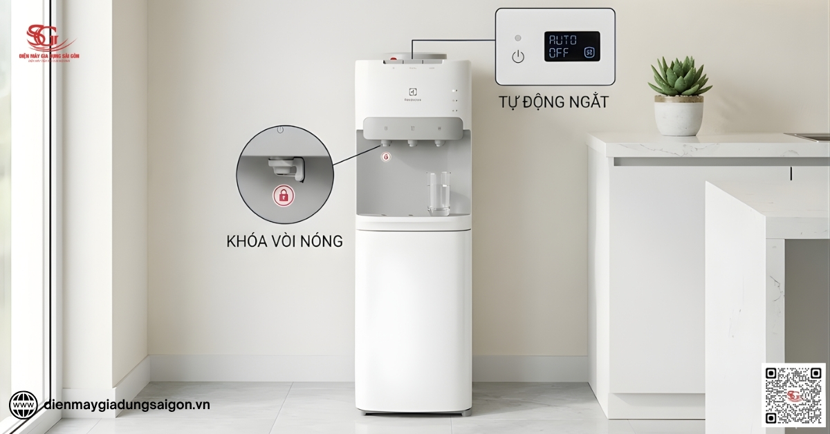 Electrolux EQALF01TXWV khóa vòi nước an toàn và tự động ngắt điện