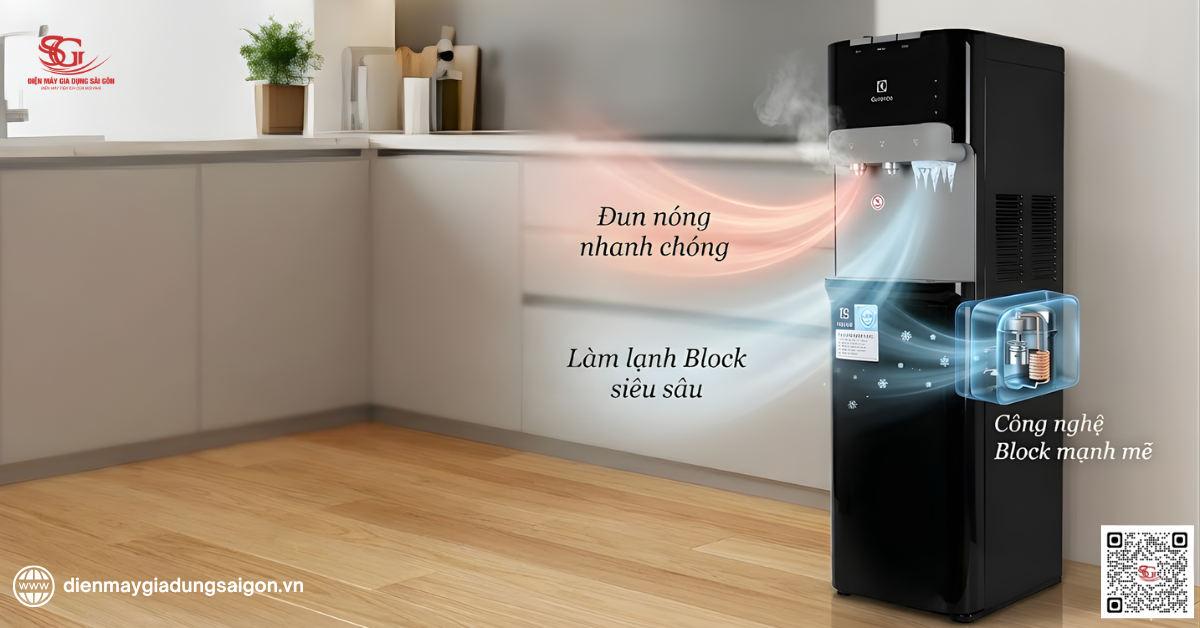 Electrolux EQAXF01BXBV làm lạnh Block sâu và đun nóng nhanh chóng