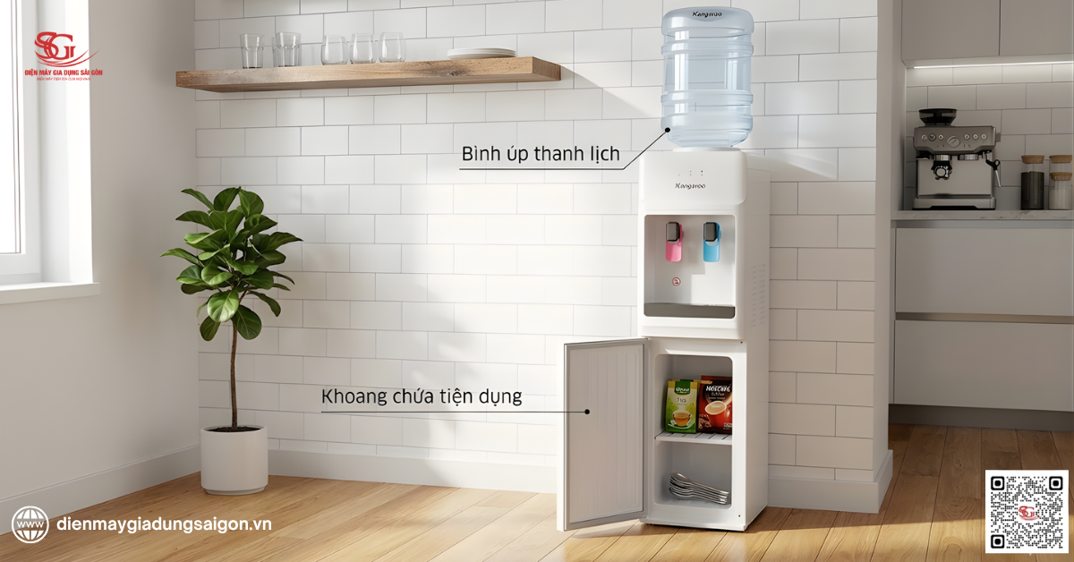 Kangaroo KG31A3 bình úp tích hợp khoang chứa đồ