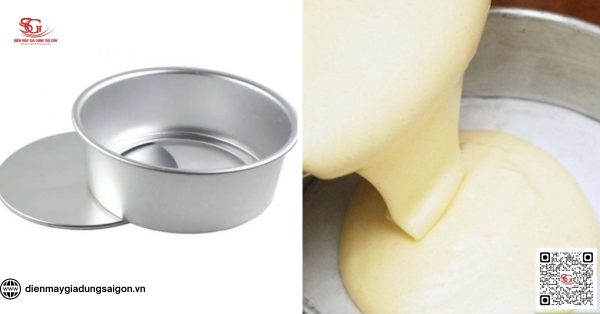 Chuẩn bị khuôn và đổ bột