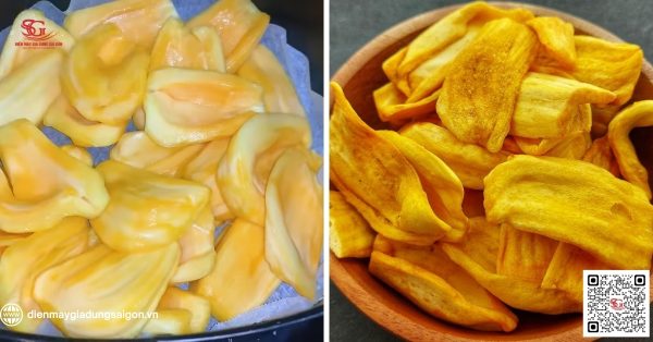 Mít sấy với nồi chiên không dầu vàng giòn