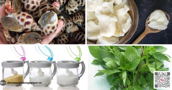 Nguyên liệu làm ốc hương nướng mỡ hành