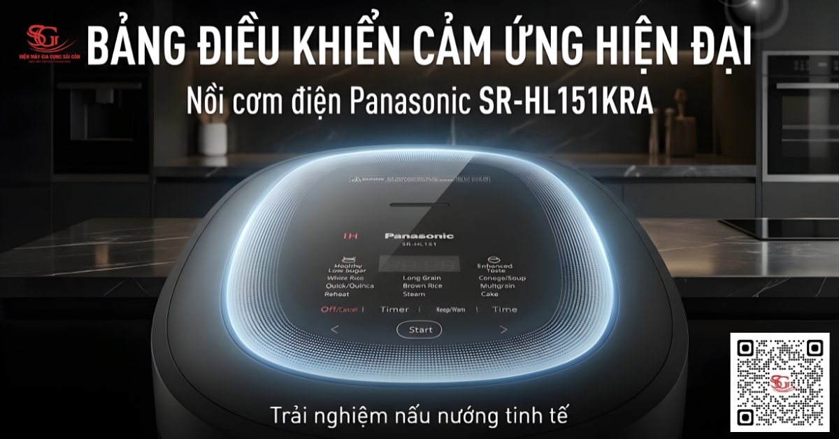 Bảng điều khiển cảm ứng hiện đại của Panasonic SR-HL151KRA