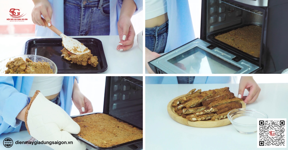 Cách làm bánh biscotti ăn sáng bằng nồi chiên không dầu