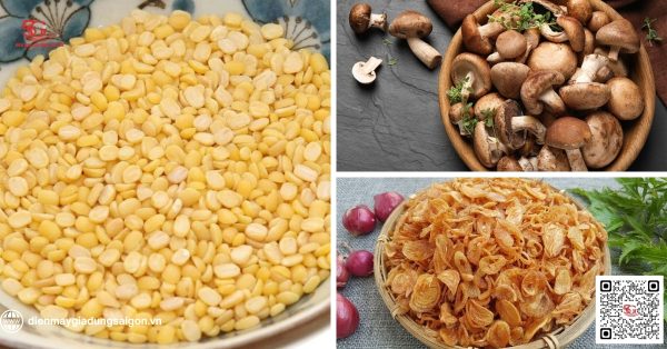 Nguyên liệu nấu cháo gà đậu xanh thanh mát
