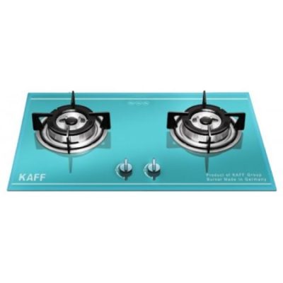 Bếp gas âm 2 lò Kaff KF-630 kính cường lực chịu nhiệt xanh ngọc công nghệ đầu đốt Germany cao cấp.