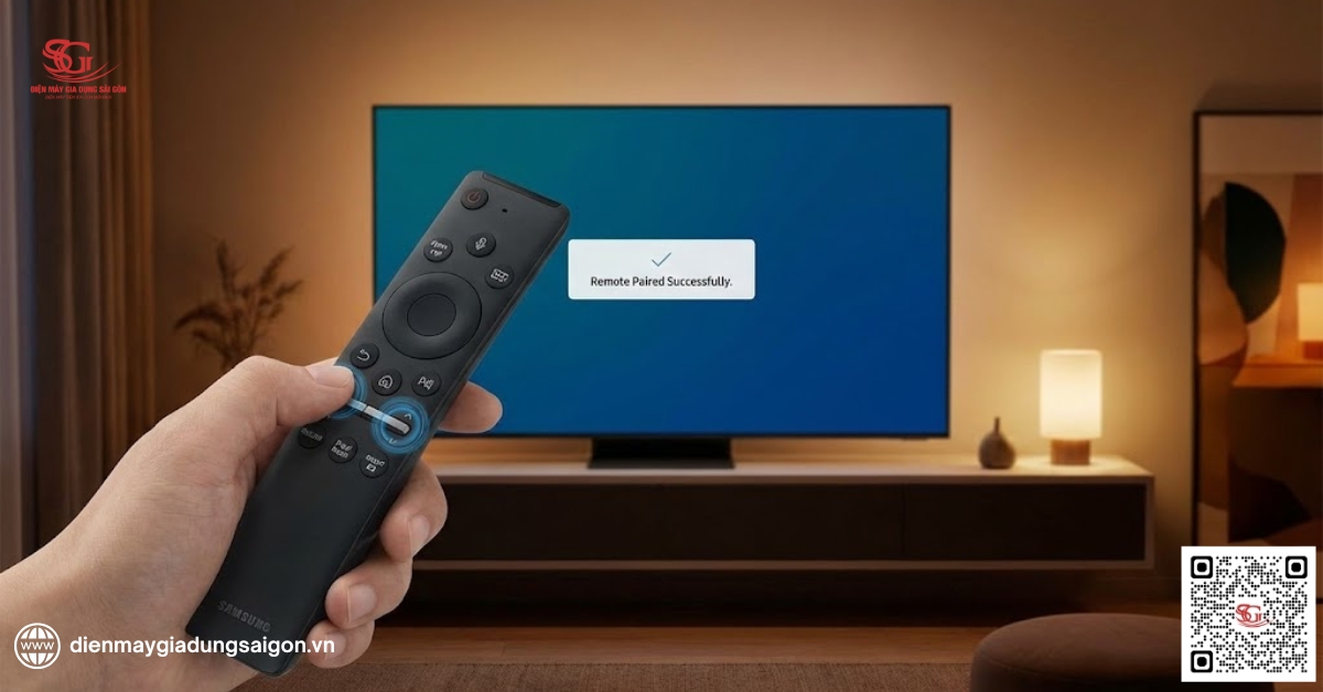 Cài đặt điều khiển giọng nói bằng cách ghép nối remote với TV Samsung
