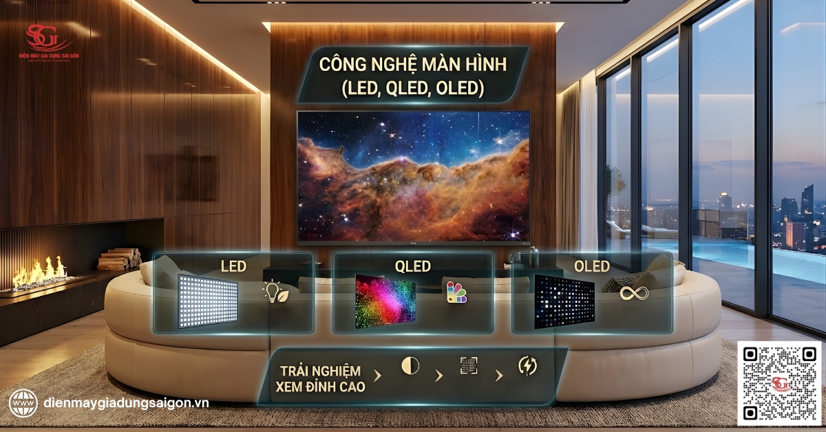 Công nghệ màn hình (LED, QLED, OLED)