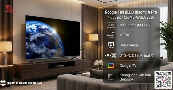 Google Tivi QLED Xiaomi 55 inch A Pro 4K L55MB-APSEA