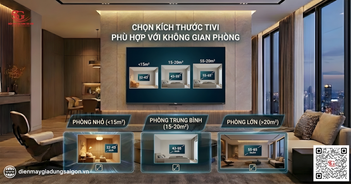Kích thước phù hợp với không gian 