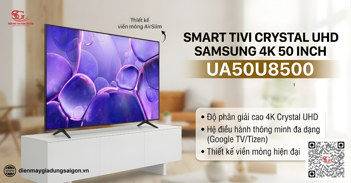 Smart Tivi Crystal UHD Samsung 4K 50 inch UA50U8500