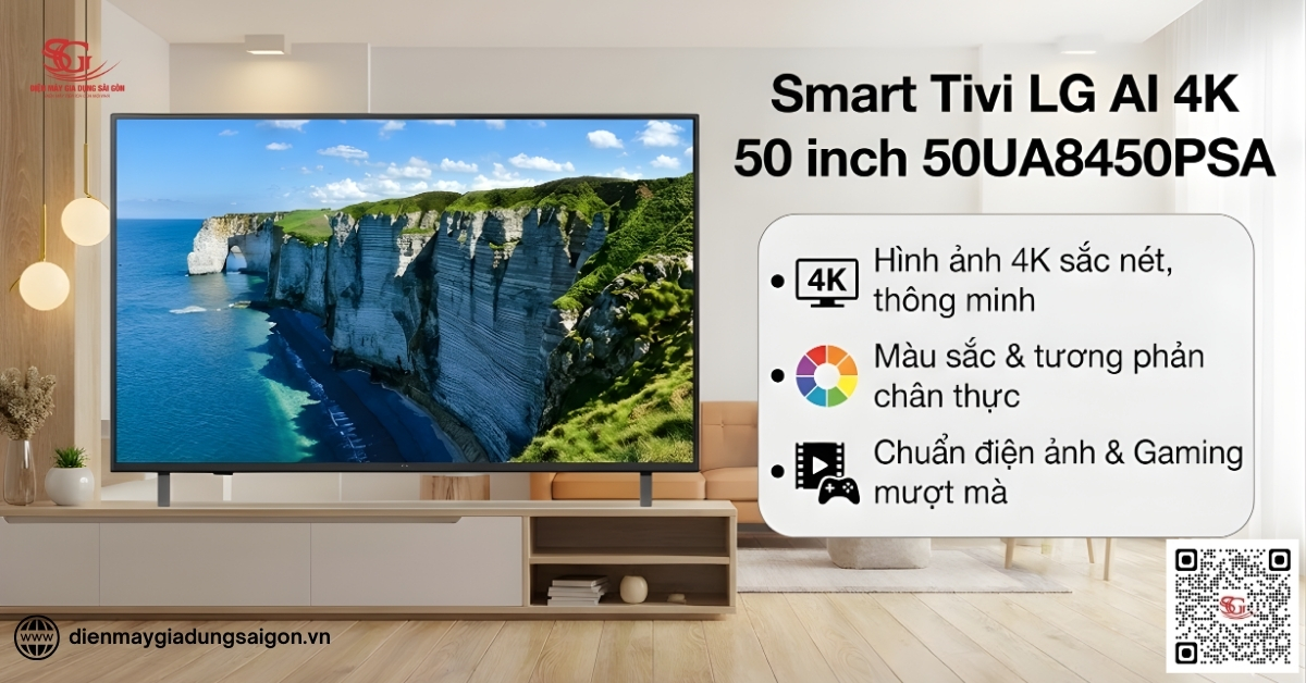Smart Tivi LG AI 4K 50 inch 50UA8450PSA