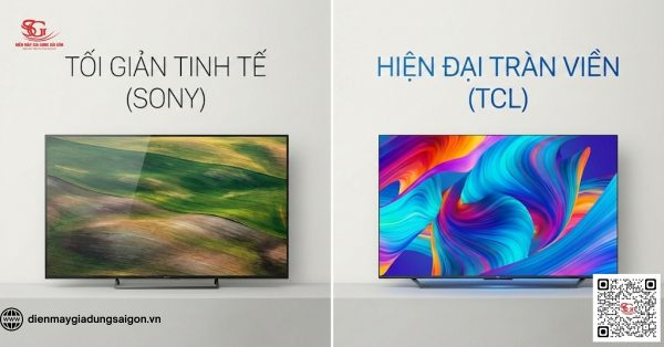 Thiết kế: Sự tối giản tinh tế (Sony) vs Sự hiện đại tràn viền (TCL)