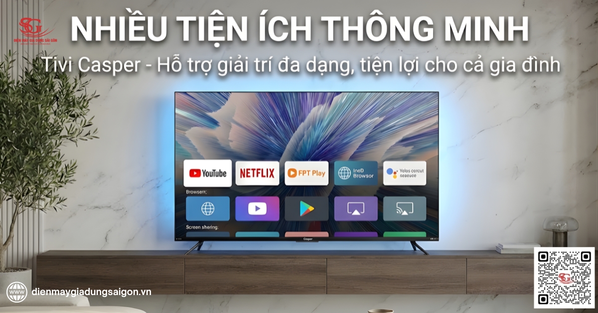 Tivi Casper có tốt không về các tiện ích thông minh