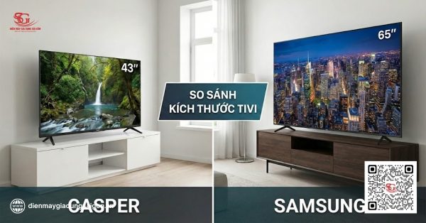 So sánh tivi Casper và Samsung về kích thước