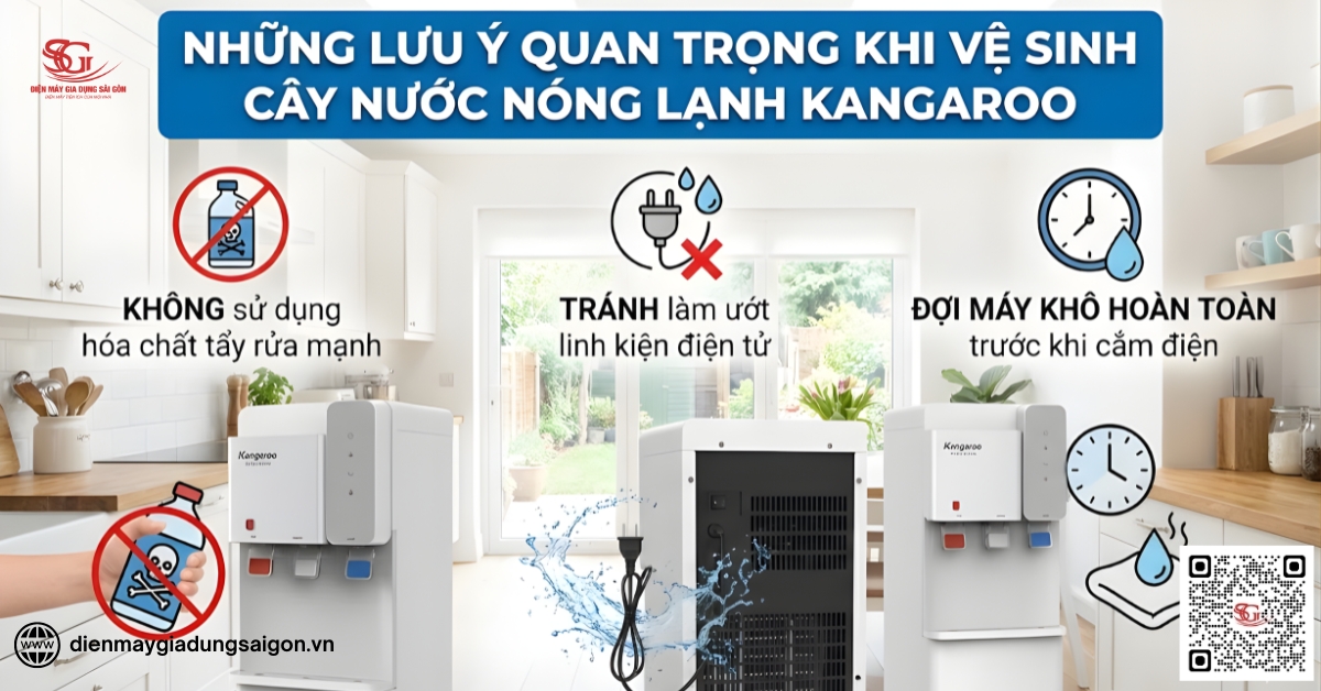 Những lưu ý quan trọng khi vệ sinh cây nước nóng lạnh Kangaroo