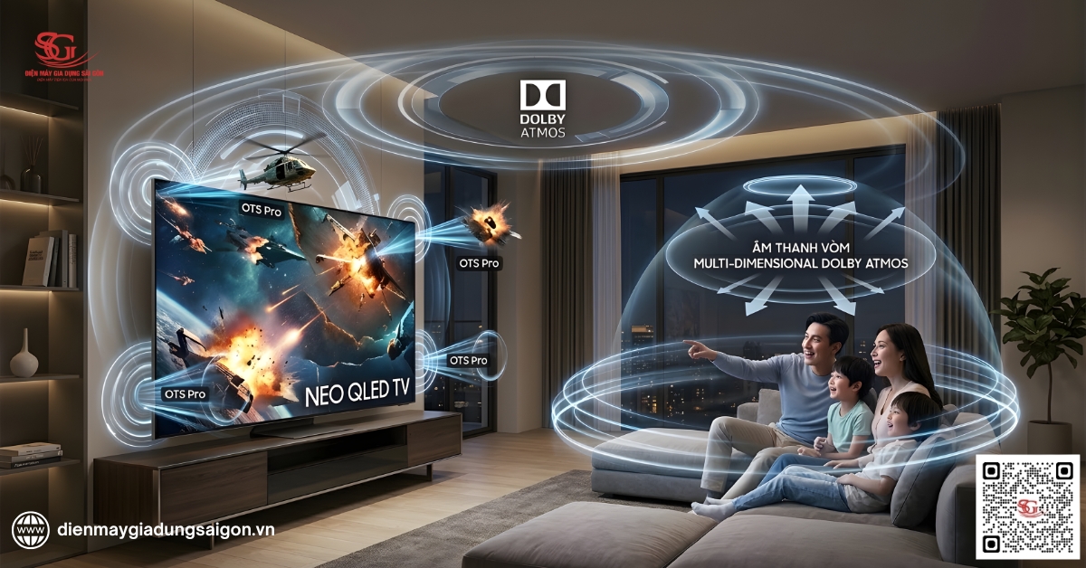 Âm thanh vòm Dolby Atmos & OTS Pro trên tivi Neo QLED