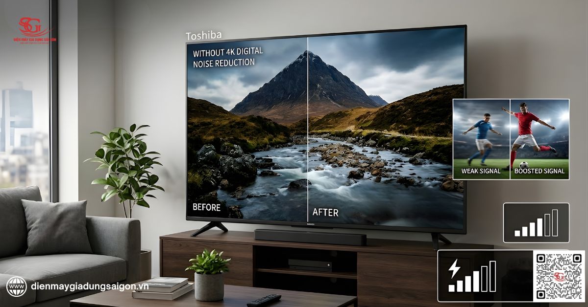 Công nghệ 4K Digital Noise Reduction trên TV Toshiba