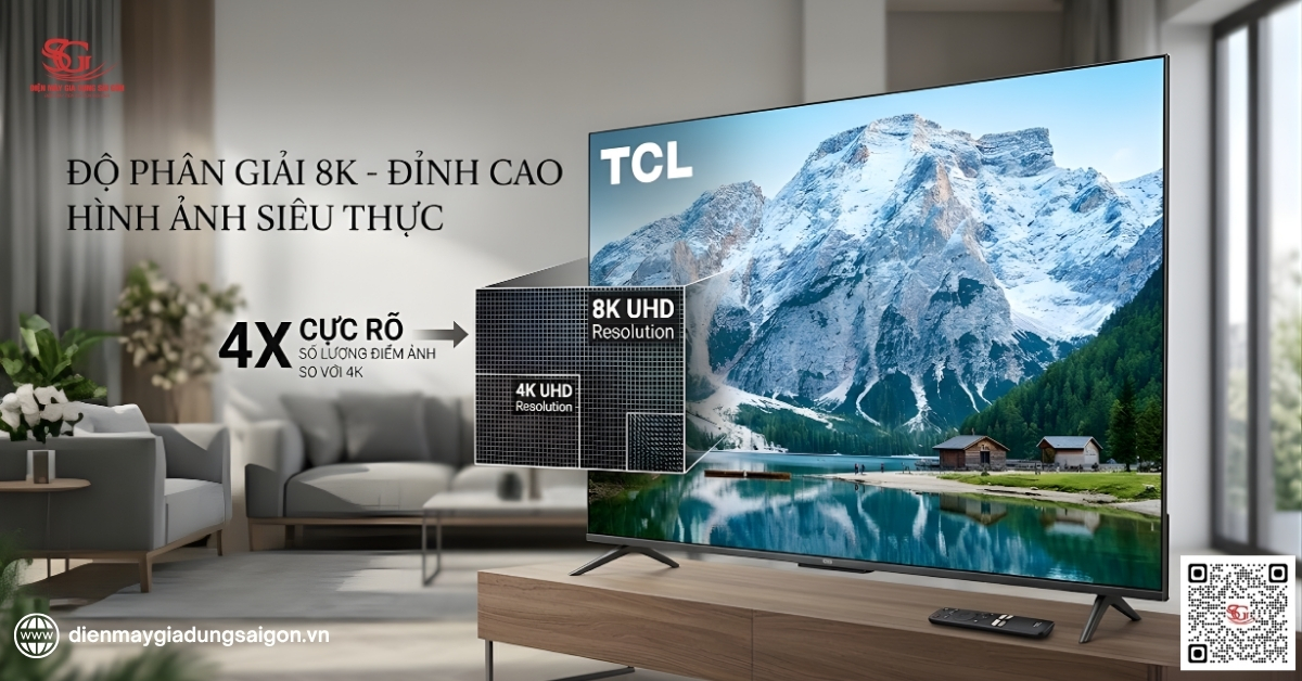 Độ phân giải 8K trên tv TCL