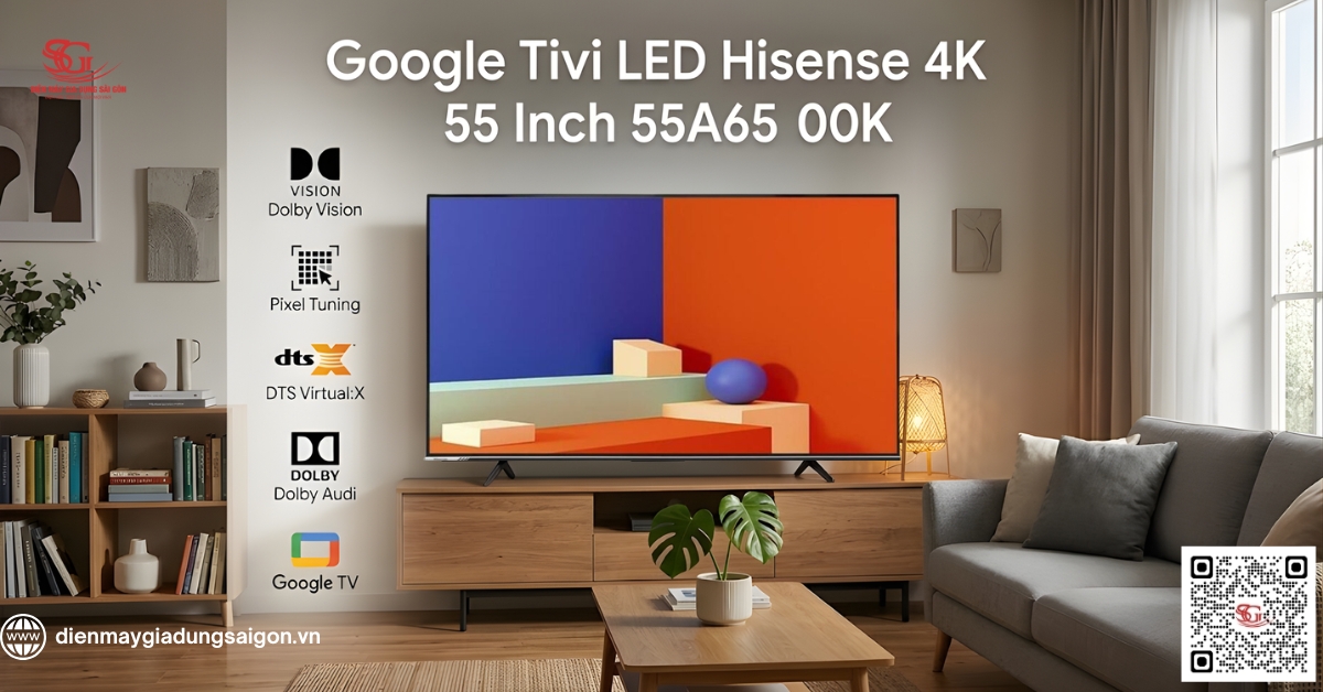Google Tivi Hisense 4K 55A6500K