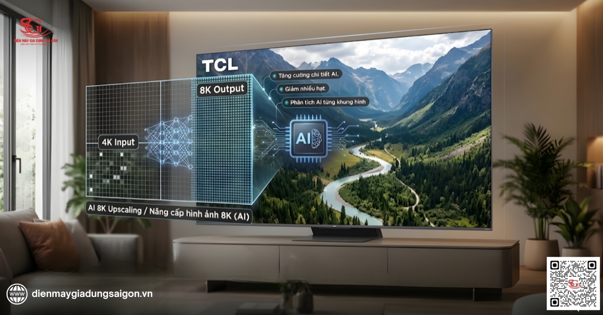 Nâng cấp hình ảnh 8K (AI 8K Upscaling) trên tv TCL