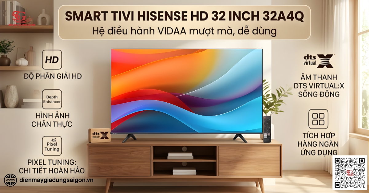 Smart Tivi Hisense HD 32 Inch 32A4Q