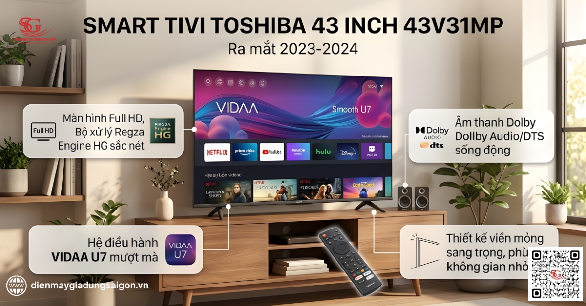 Smart Tivi Toshiba 43 inch 43V31MP