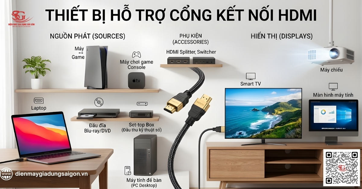 Thiết bị hỗ trợ cổng kết nối HDMI