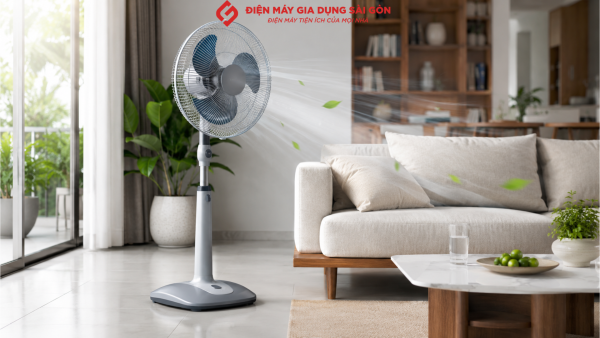 Minh họa quạt lửng Senko 3 cánh trong phòng khách gia đình