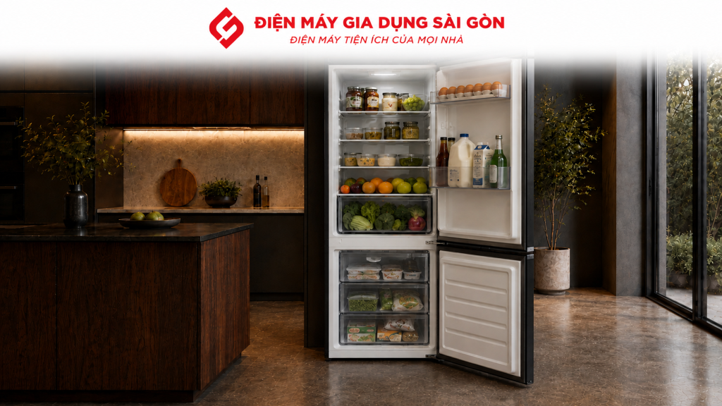 Sắp xếp thực phẩm khoa học trong tủ lạnh 260 lít theo từng ngăn