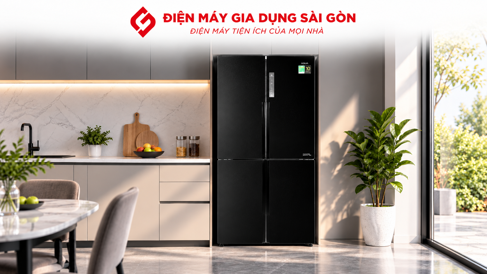 Tủ lạnh Inverter hiện đại trong không gian bếp gia đình