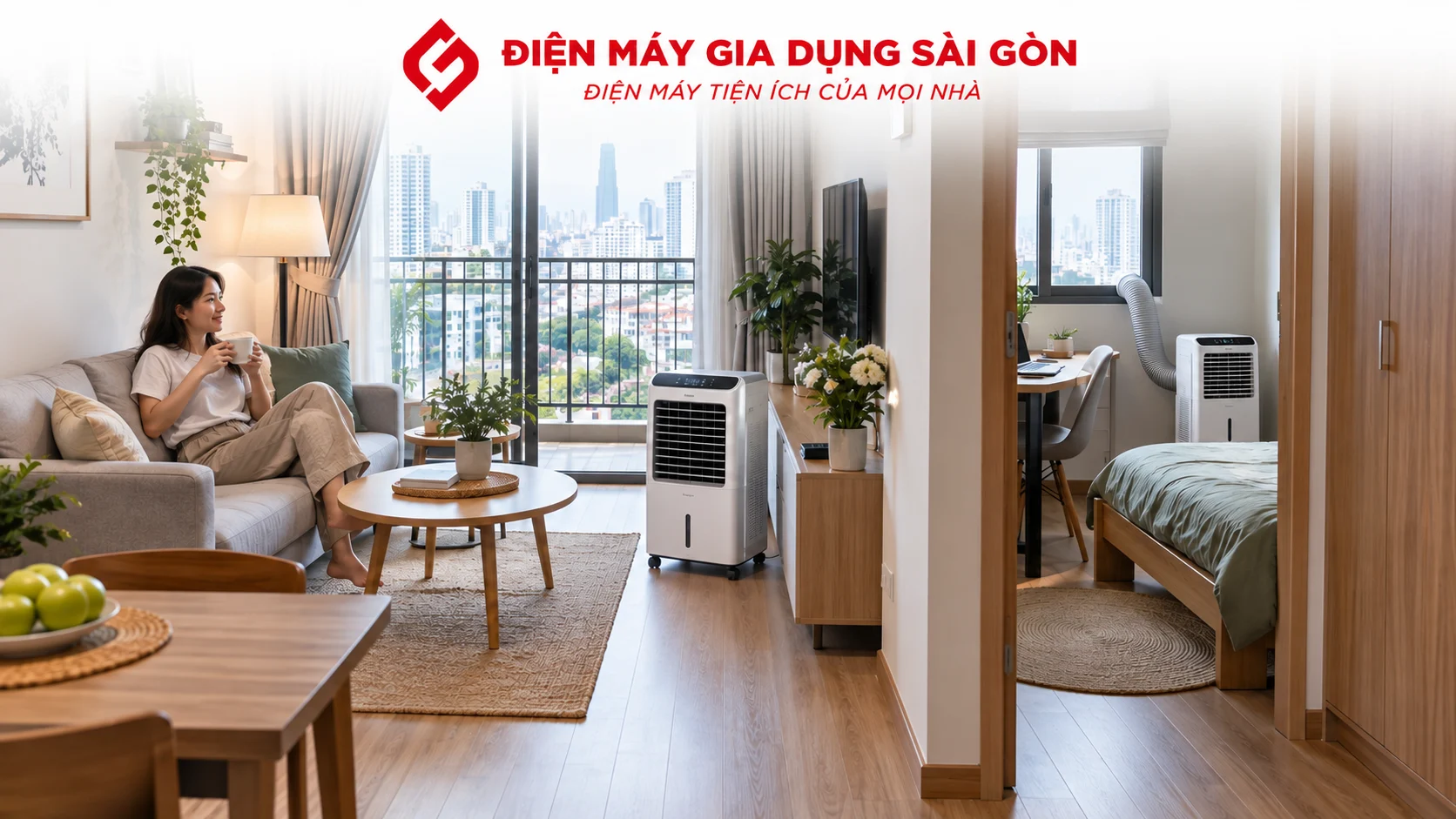 Điều hòa di động và quạt điều hòa là giải pháp làm mát linh hoạt cho phòng nhỏ tại TPHCM