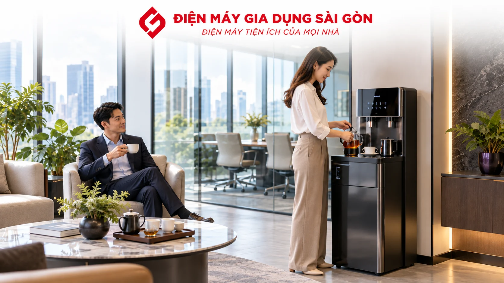 Giải pháp cây nước nóng lạnh số lượng lớn cho văn phòng hiện đại