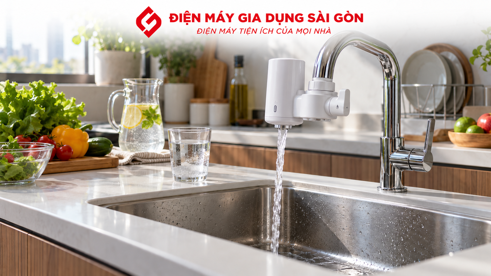 Giải pháp nước sạch và nước nóng lạnh tiện lợi trong không gian bếp gia đình hiện đại