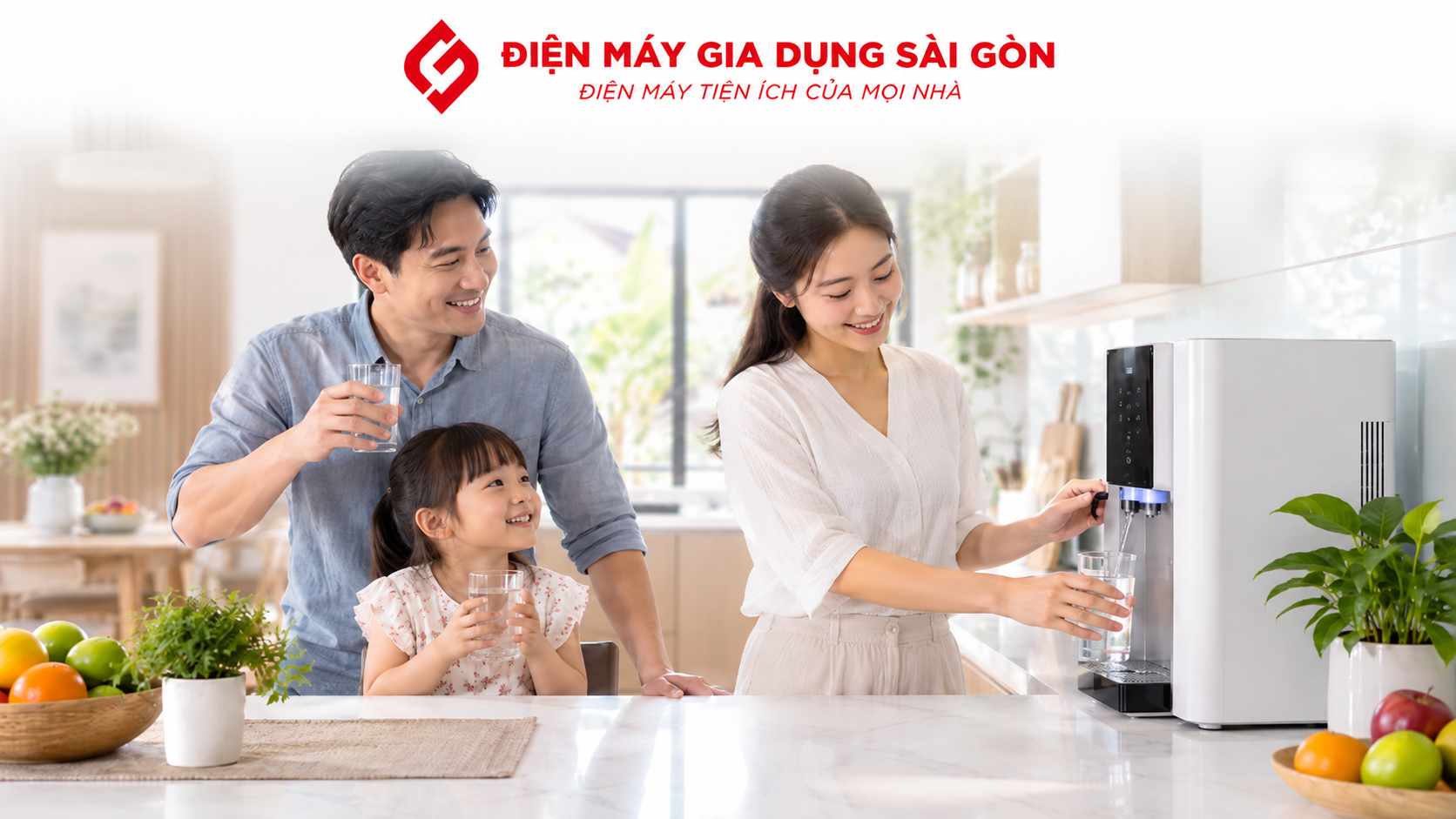 Máy lọc nước Hóc Môn cho gia đình sử dụng nước sạch hàng ngày