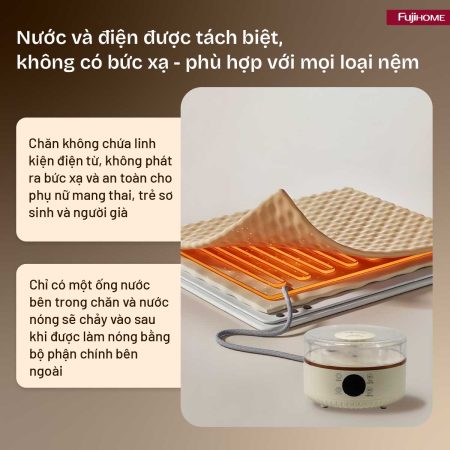 Nước và điện tách biệt không có bức xạ phù hợp mọi loại nệm chăn sưởi FujiHome