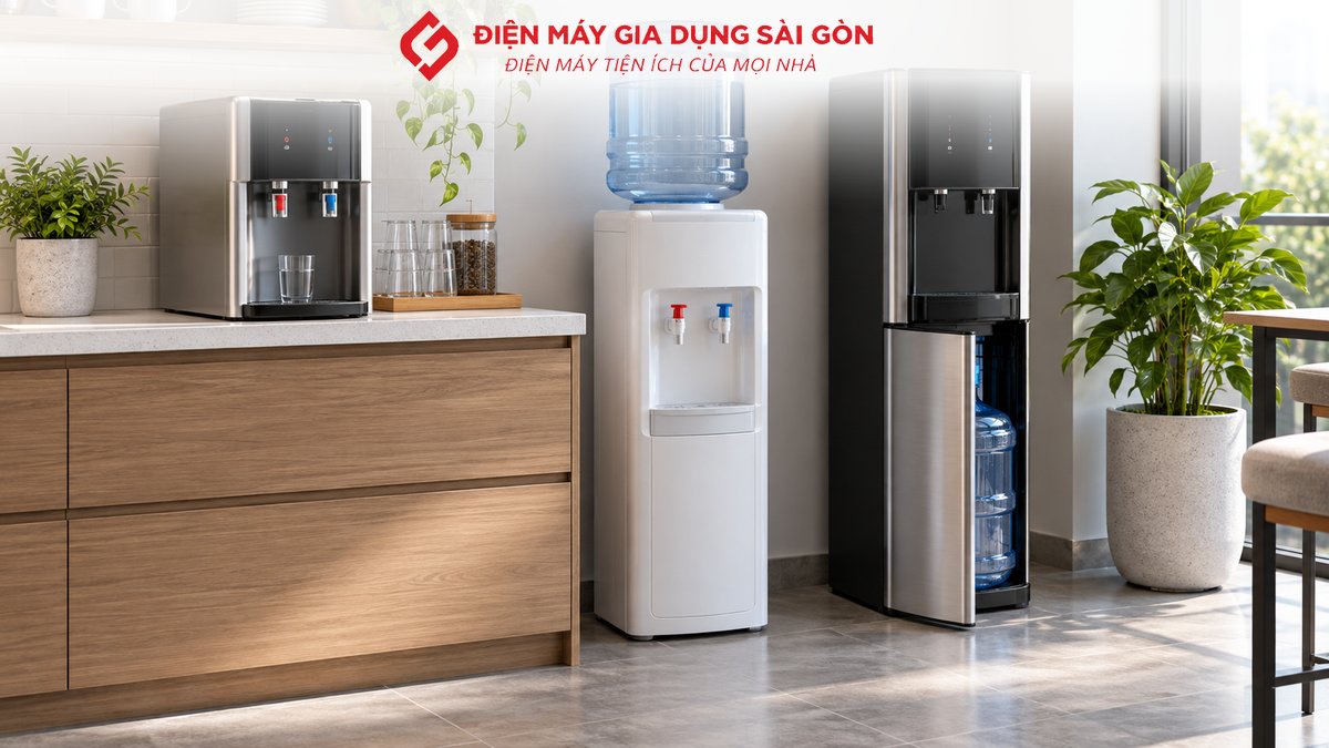 Các kiểu cây nước để bàn và dạng đứng dành cho gia đình, văn phòng.