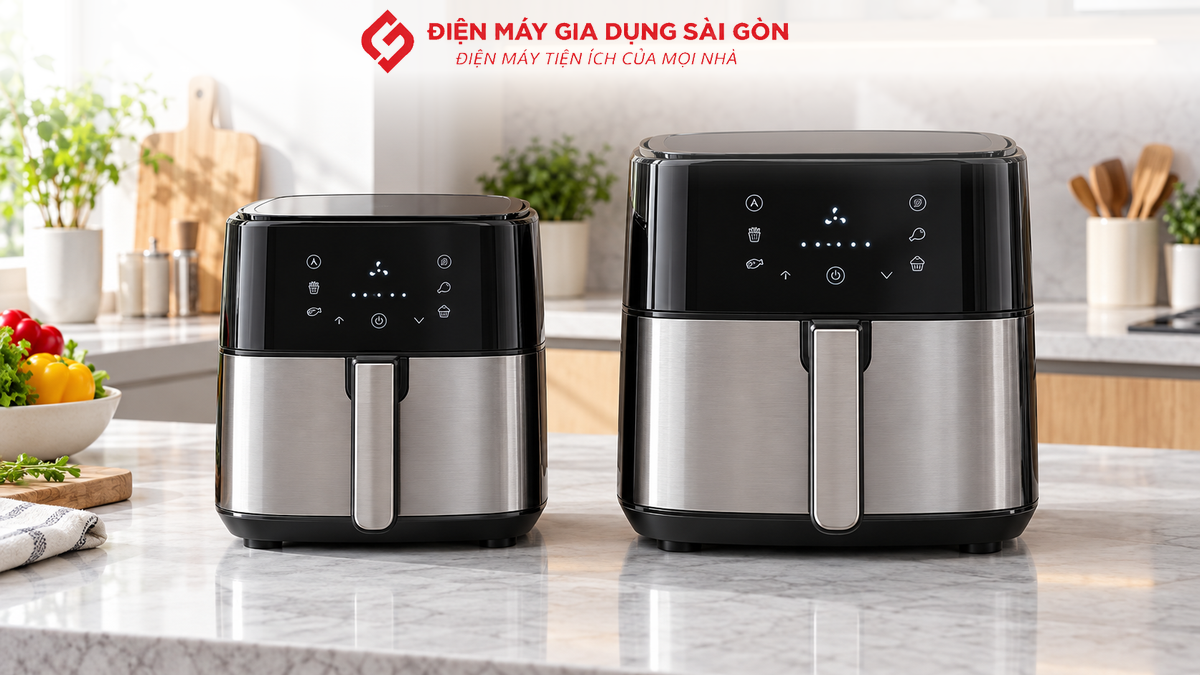 Nồi chiên không dầu Sunhouse cùng giỏ chiên tháo rời