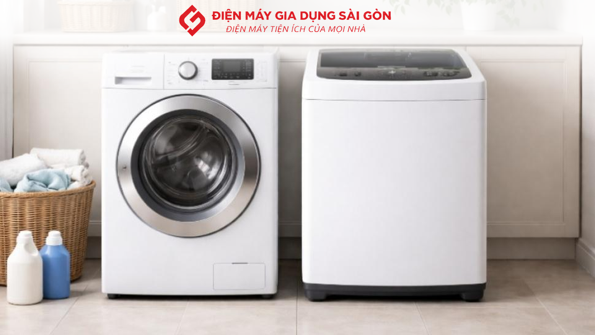 So sánh máy giặt cửa trên và cửa trước để chọn máy giặt phù hợp nhu cầu gia đình.