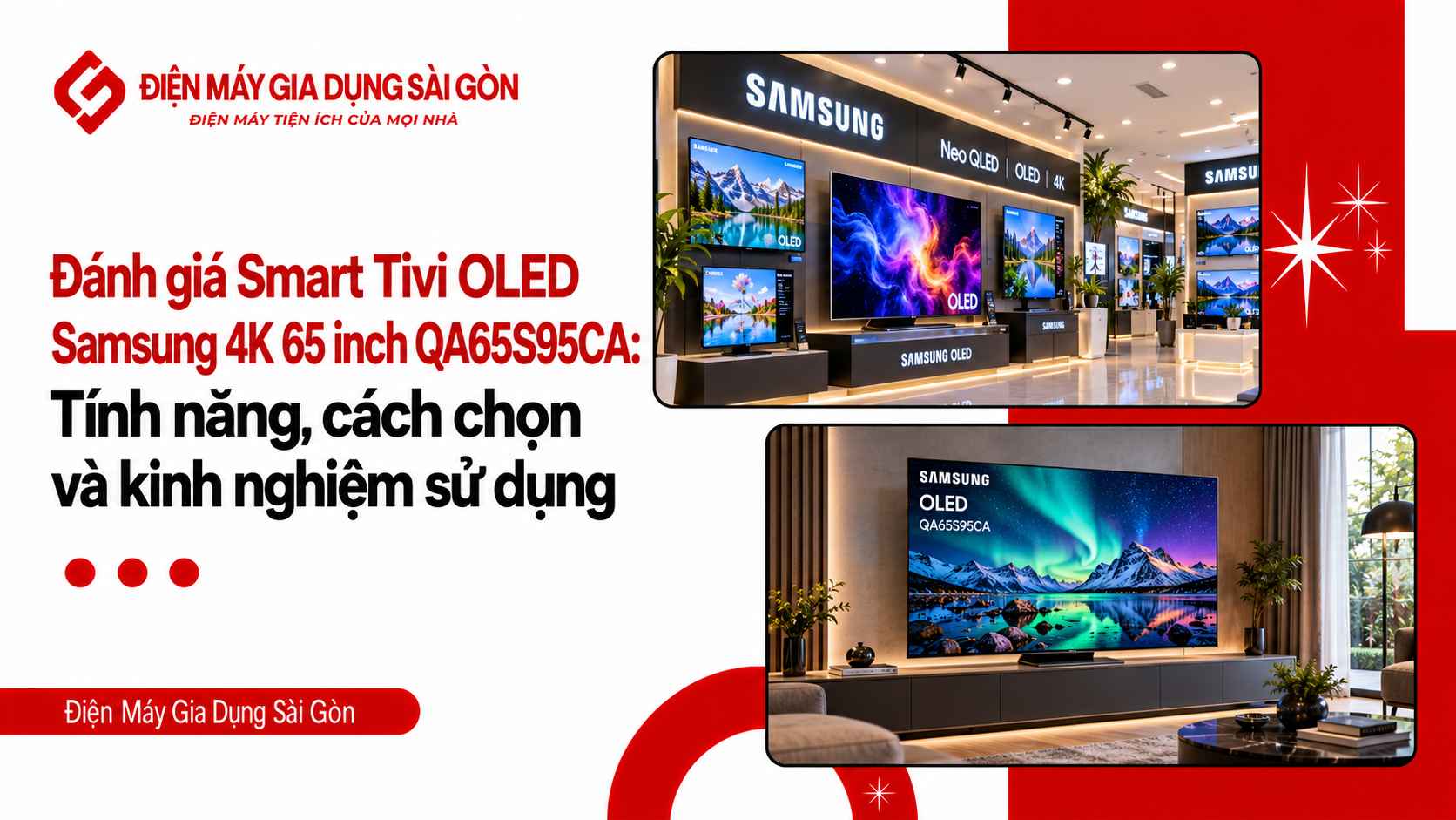 Đánh giá Smart Tivi OLED Samsung 4K 65 inch QA65S95CA