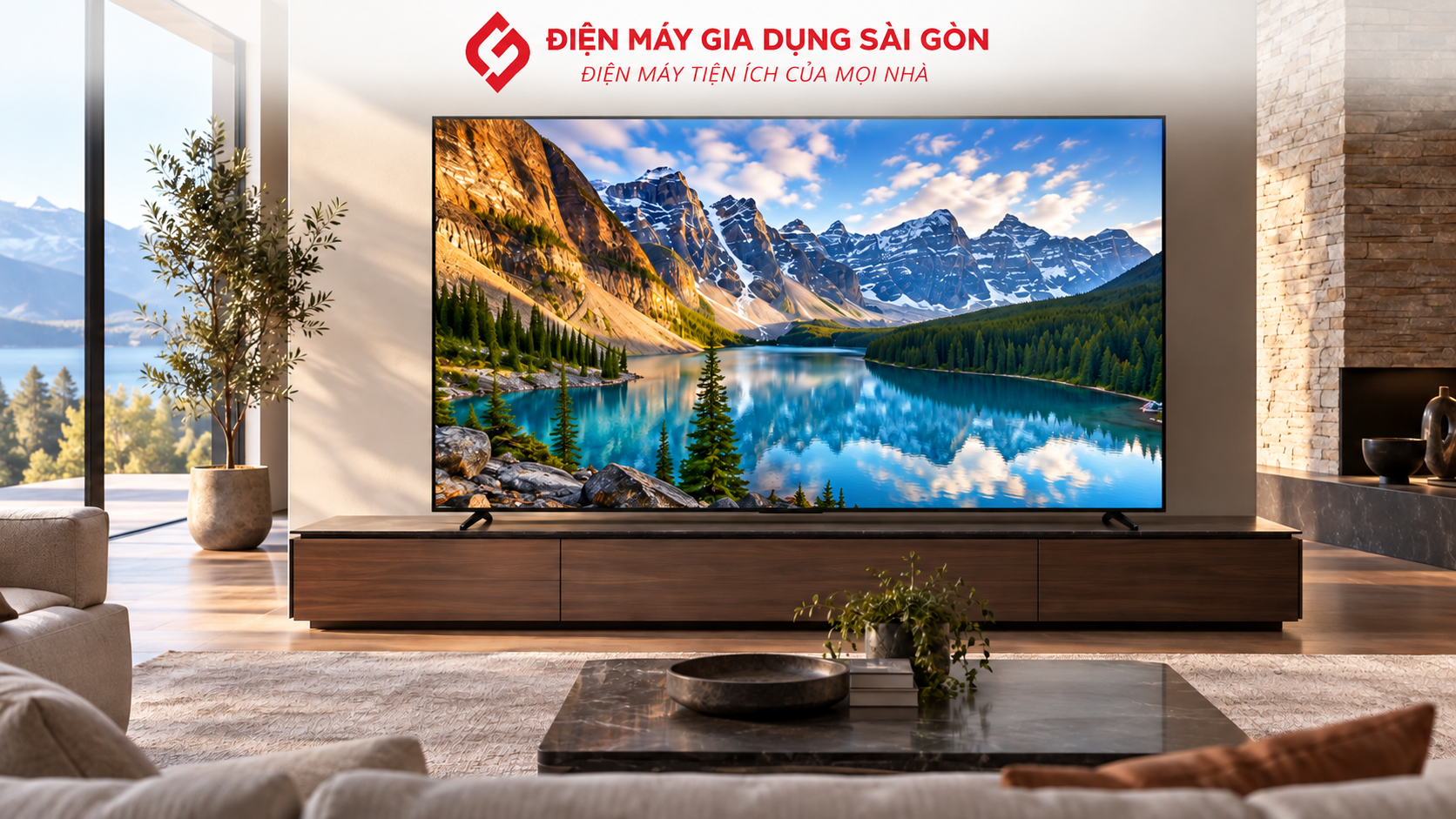 Google Tivi MiniLED Sony 4K 75 inch XR-75X95L đặt trong phòng khách rộng