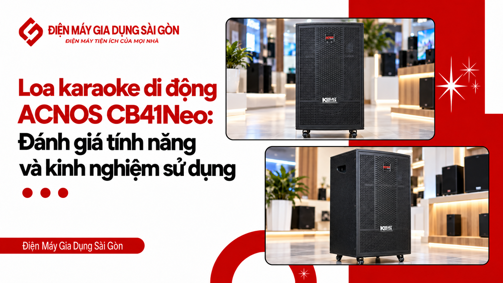 Loa karaoke di động ACNOS CB41Neo đánh giá tính năng và kinh nghiệm sử dụng