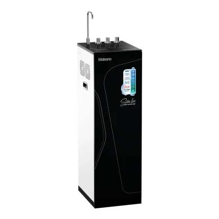Máy lọc nước Makano MN212 thiết kế tủ đứng mặt đen và hông trắng