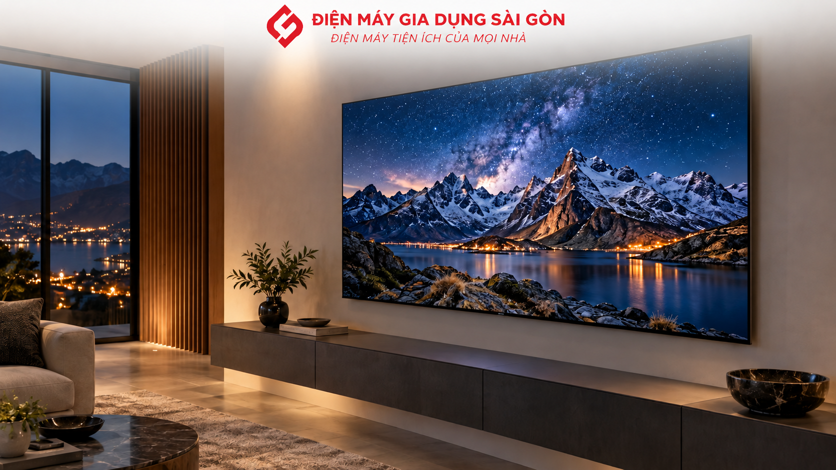 Màn hình Smart Tivi Neo QLED Samsung AI 4K trong góc giải trí gia đình