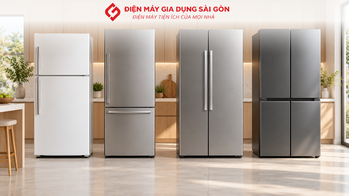 Các kiểu tủ lạnh ngăn đá trên, ngăn đá dưới, Side by Side và Multi-door