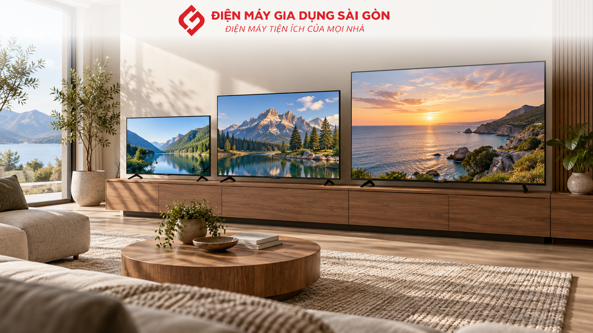 Smart TV OLED, 4K và Full HD được đặt cạnh nhau